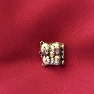 PANDORA Bear Hug Bracelet Necklace Charm 791395 Sterling Silver 14K Gold LOVE